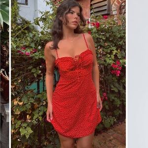 Princess Polly lovebirds red mini dress